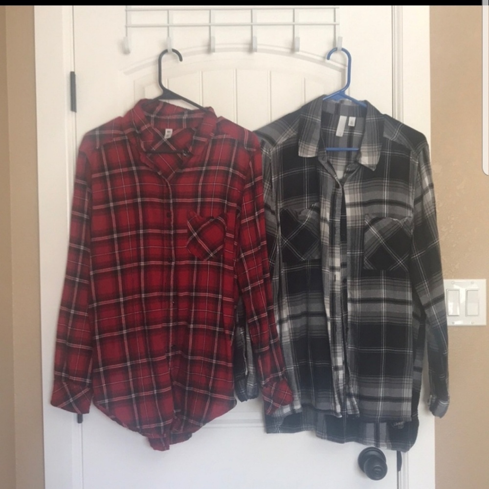 Two for the price of one! BP. Flannel shirts.